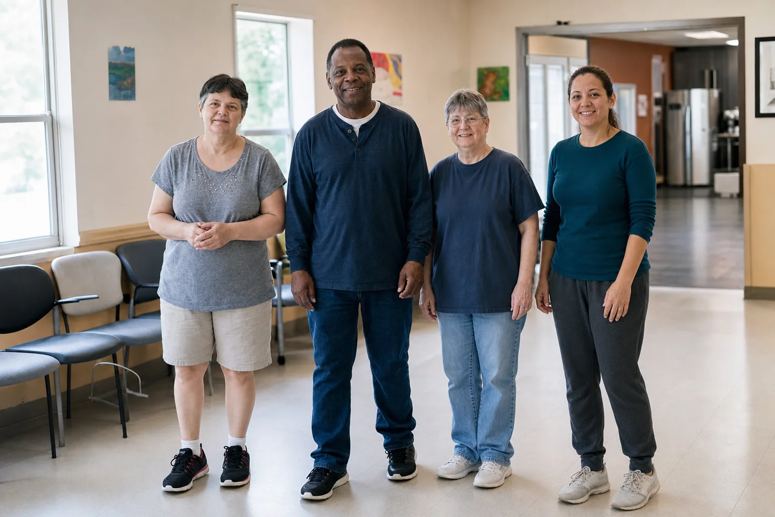 Legacy Care participants and staff posing together at the center